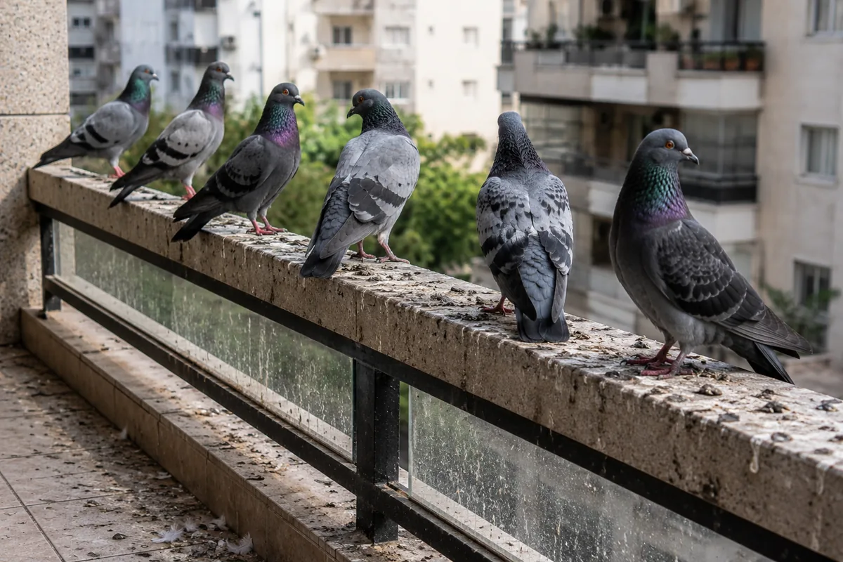 יונים על מרפסת